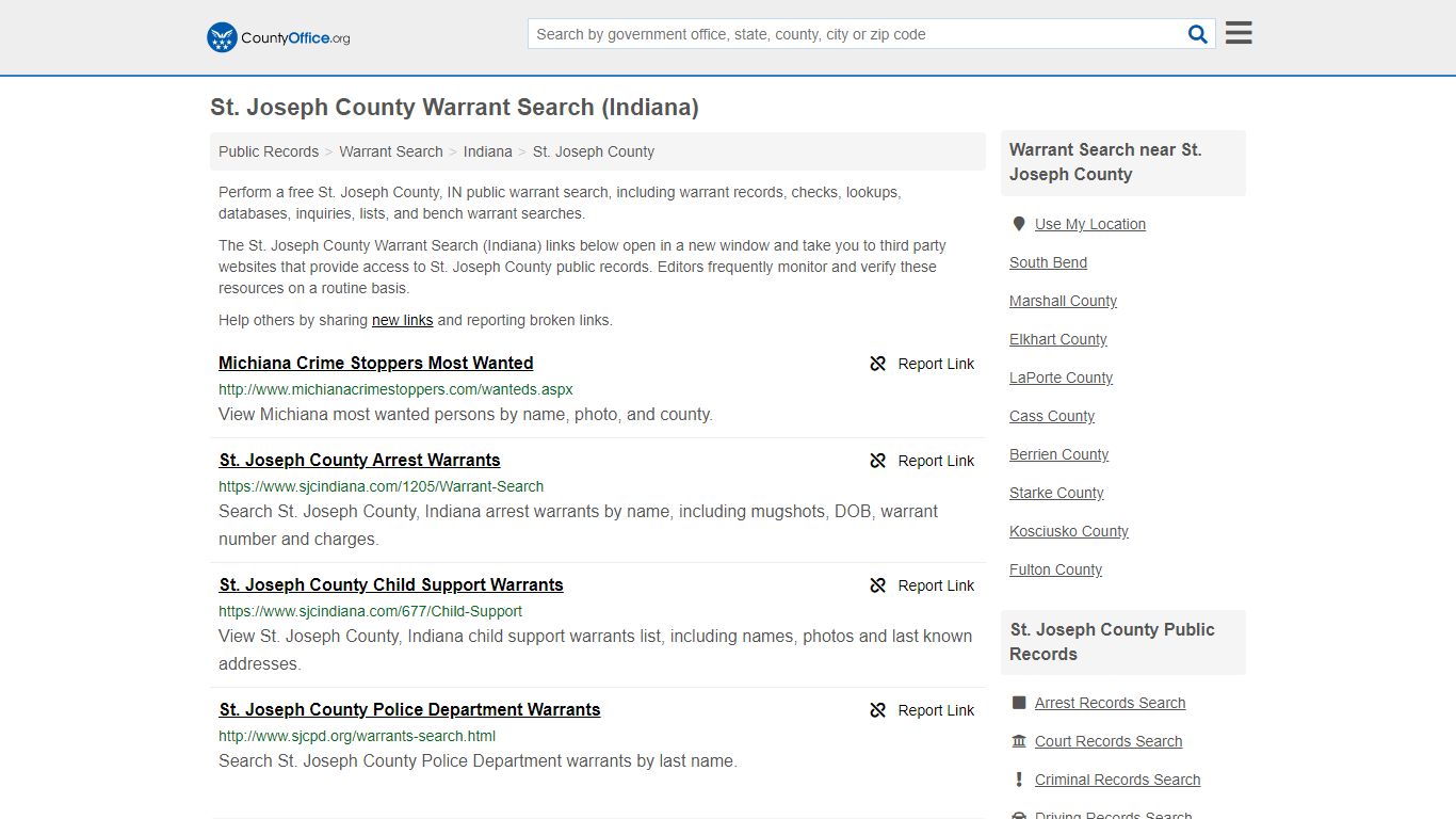 Warrant Search - St. Joseph County, IN (Warrant Checks ...